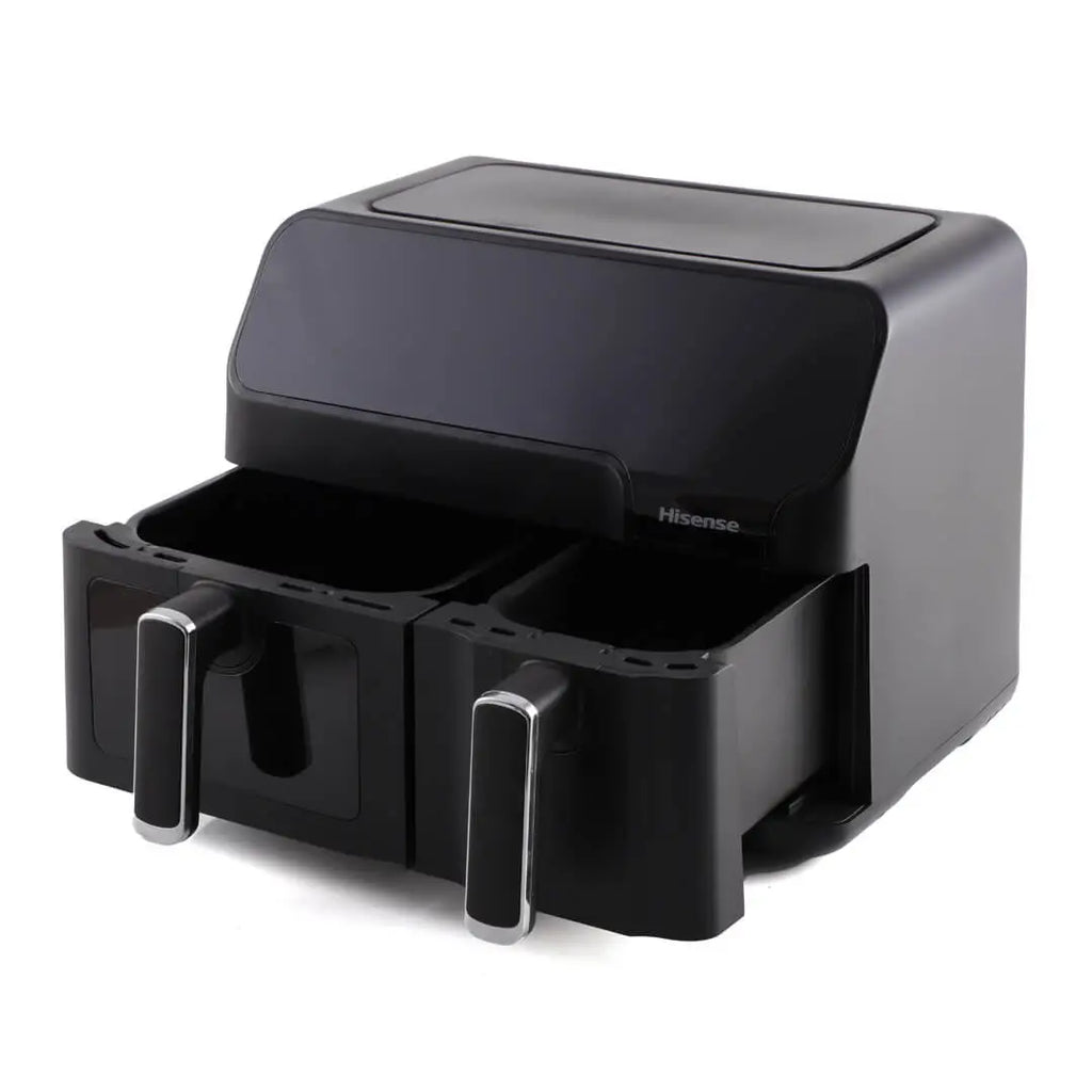Hisense H09AFBK2S5 8L Dual Basket Air Fryer 2700W Smart Touch Control 8 Presets 2-in-1 Cooking System Matte Black