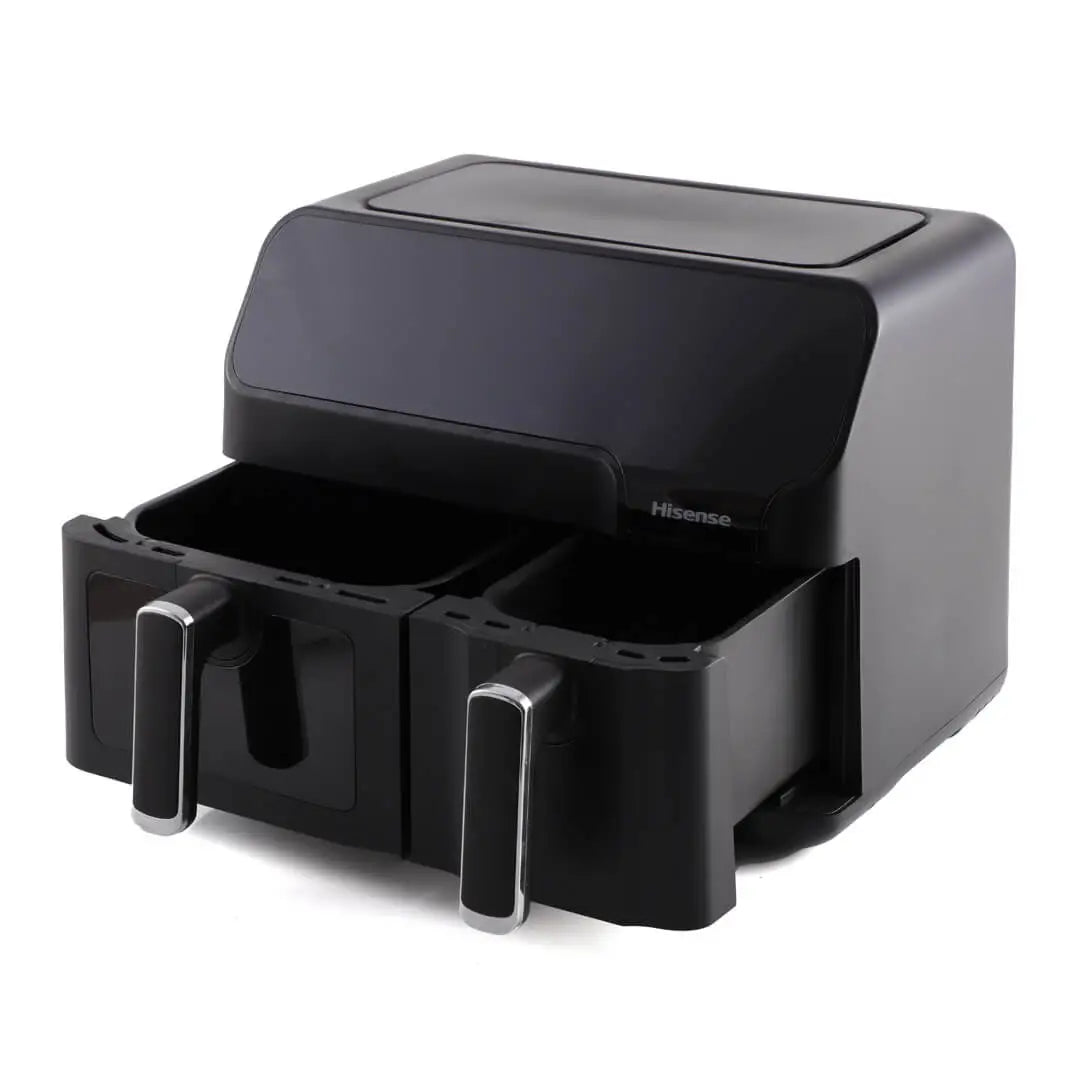 Hisense H09AFBK2S5 8L Dual Basket Air Fryer 2700W Smart Touch Control 8 Presets 2-in-1 Cooking System Matte Black