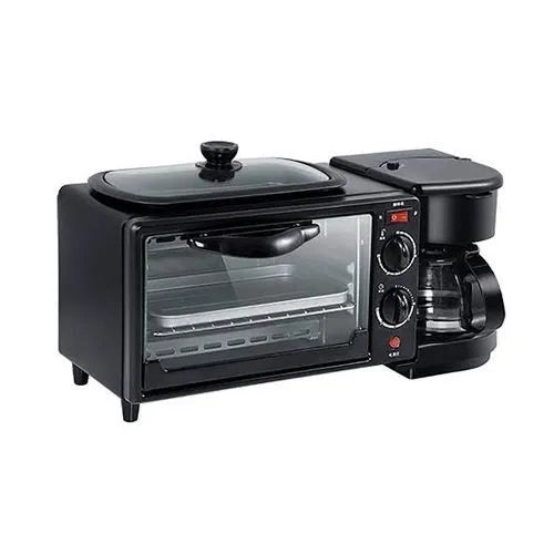 Hoffmans HM-509 3-in-1 Breakfast Maker 12L Oven + Coffee Maker + Grill Pan 1250W Multi-Function Kitchen Appliance