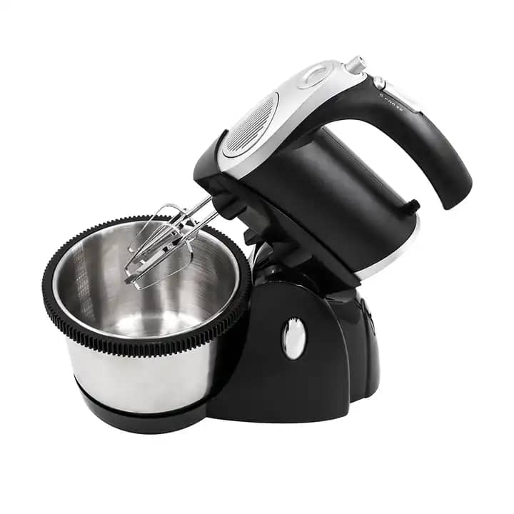 Hoffmans HM-6630 Stand Hand Mixer 1000W 3L Stainless Steel Bowl with Dough Hook & Whisk – Black