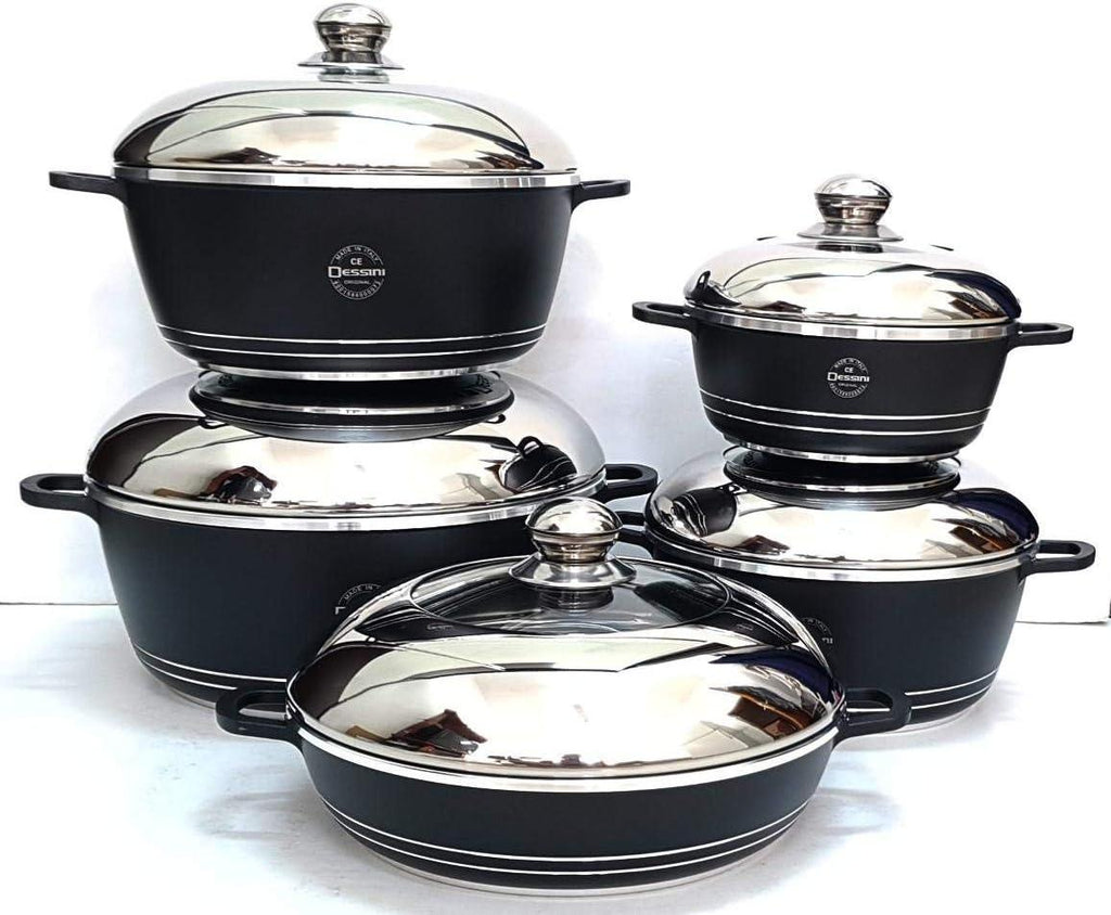 Dessini 10-Piece Nonstick Cooking Set – Premium Die-Cast Aluminum Cookware Made in Italy - LIFE STORES UGANDA
