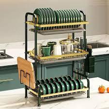 3-Layer Dish Drying Rack – Carbon Steel Dish Strainer for Kitchen - LIFE STORES UGANDA