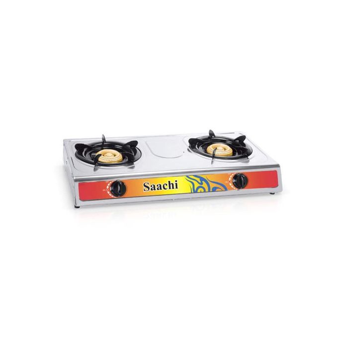 Saachi 2-Burner Gas Stove – Stainless Steel Top, Auto Ignition, Energy-Efficient Cooking - LIFE STORES UGANDA