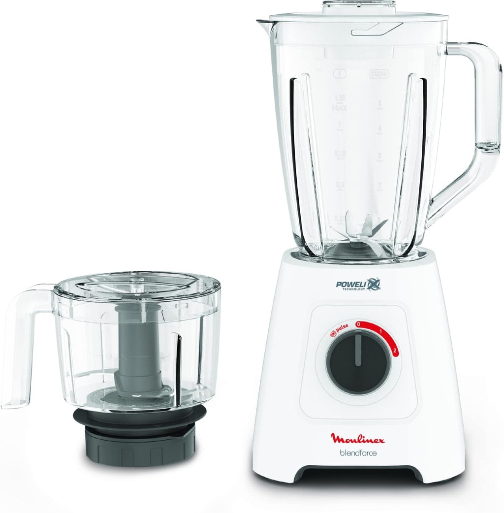 Moulinex BlendForce Pro 600W Blender – 1.75L Glass Jug + Powelix Blades