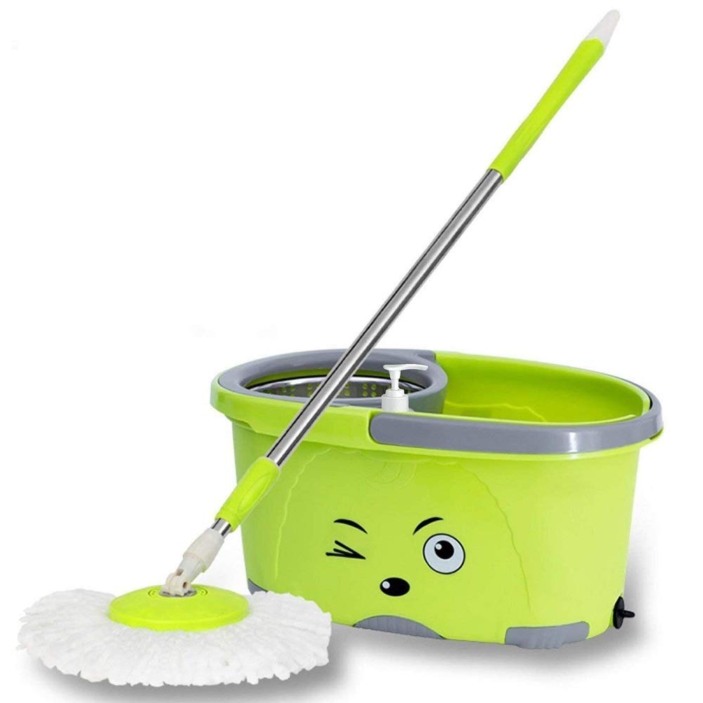 Magic Spin Mop & Bucket Set – 360° Microfiber Cleaning System with Stainless Steel Rod & Refill Heads | Multi-Surface Floor Cleaner - LIFE STORES UGANDA