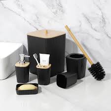 6-in-1 Black Bathroom Accessories Set – Stylish, Durable & Fully Functional for Modern Spaces
