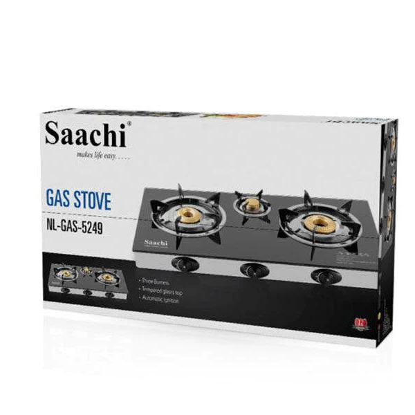 Saachi Triple Burner Glass Gas Stove – Power, Style & Convenience in Every Meal - LIFE STORES UGANDA