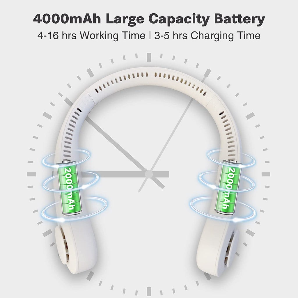 Portable Neck Fan – Hands-Free Bladeless Fan with 3 Speed Settings and USB Rechargeable Battery - LIFE STORES UGANDA