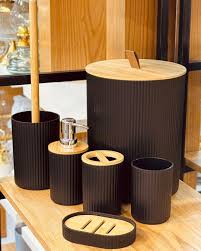6-in-1 Black Bathroom Accessories Set – Stylish, Durable & Fully Functional for Modern Spaces
