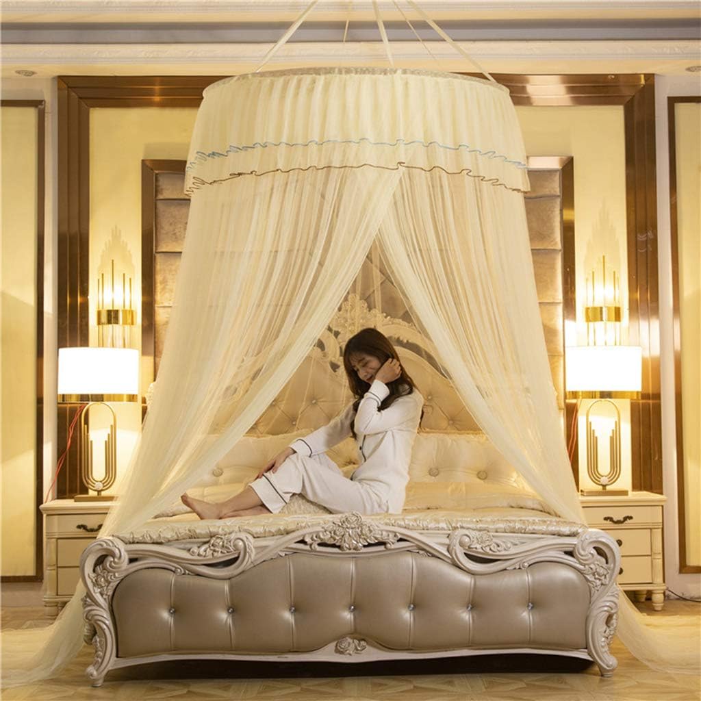 Round Mosquito Net Bed Canopy – Multicolor Travel & Home Insect Protection Dome for Single and Double Beds