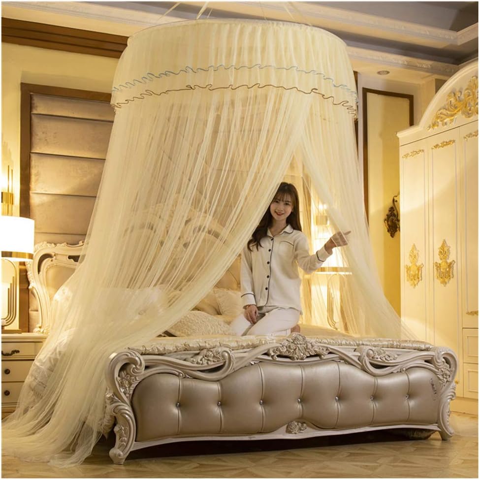 Round Mosquito Net Bed Canopy – Multicolor Travel & Home Insect Protection Dome for Single and Double Beds