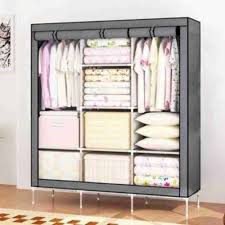 Portable Wardrobe Clothes Closet – Standing Fabric Storage Organizer Cabinet - LIFE STORES UGANDA