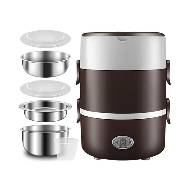 3-Layer Portable Electric Heating Lunch Box – 2L Food Warmer for Hot, Fresh Meals On-the-Go - LIFE STORES UGANDA