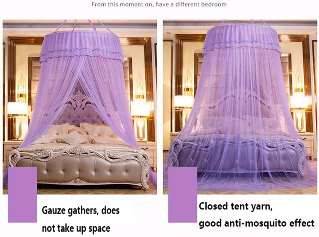 Round Mosquito Net Bed Canopy – Multicolor Travel & Home Insect Protection Dome for Single and Double Beds