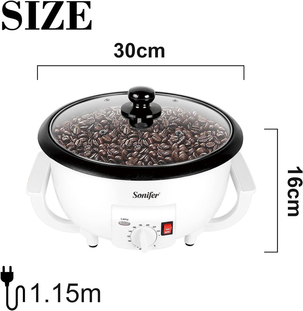 Sonifer Coffee Beans & Popcorn Roasting Machine – 1200W High-Capacity Home Coffee Roaster (300–500g) - LIFE STORES UGANDA
