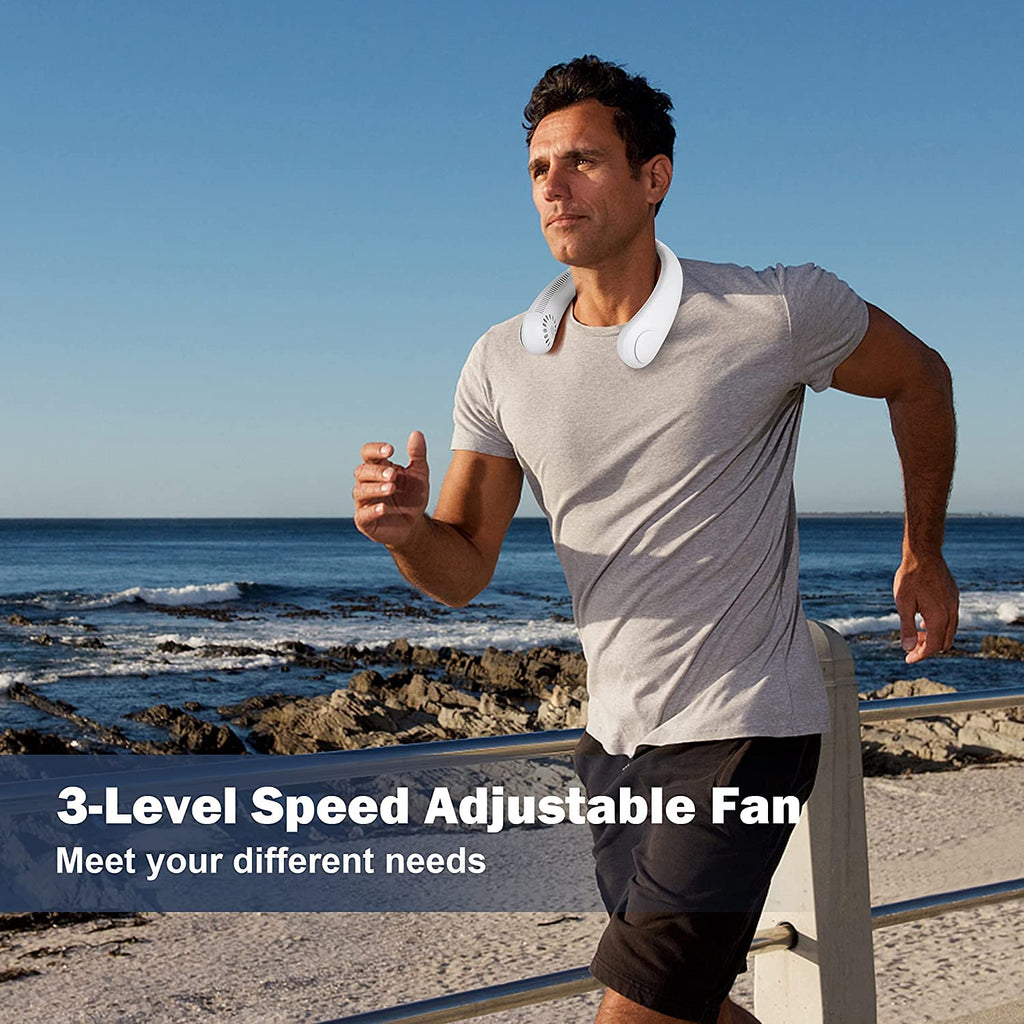 Portable Neck Fan – Hands-Free Bladeless Fan with 3 Speed Settings and USB Rechargeable Battery - LIFE STORES UGANDA