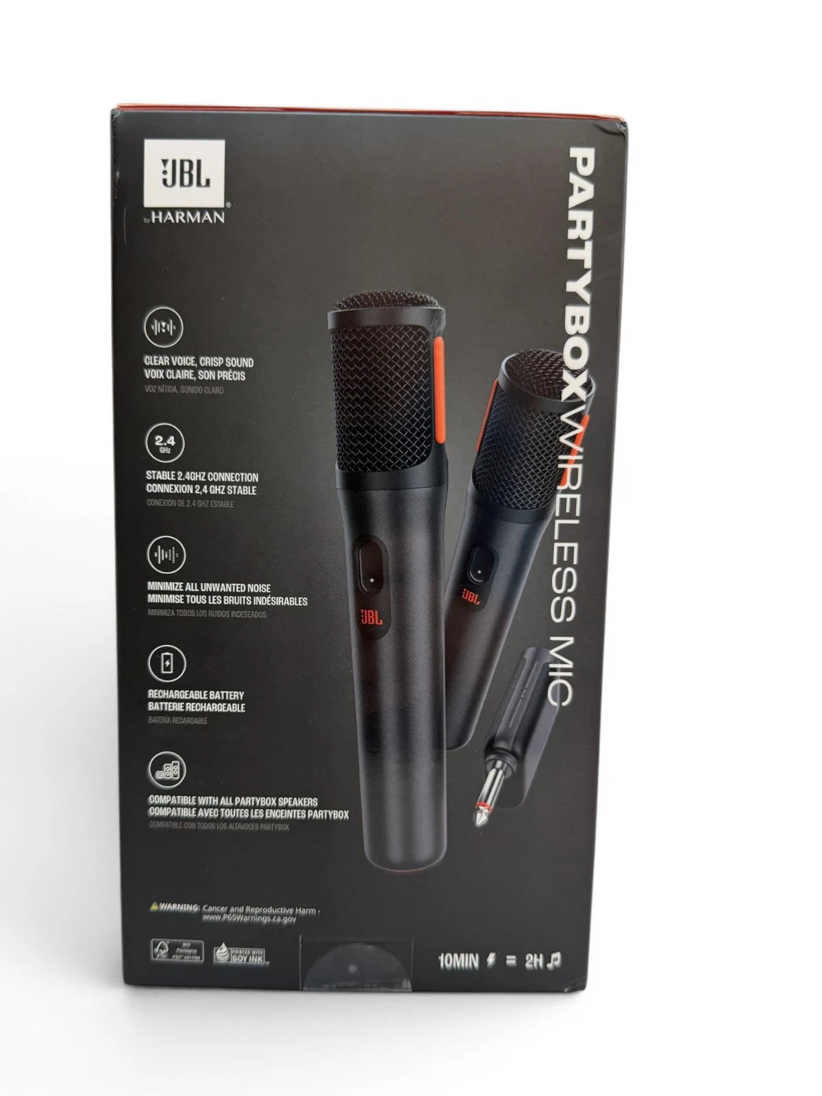 JBL PartyBox Wireless Microphone Set 2x Digital Wireless Mics with Receiver (Rechargeable) Karaoke Mic Kit