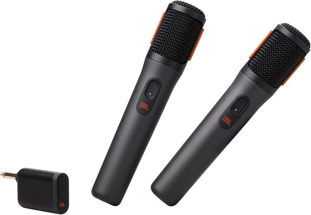 JBL PartyBox Wireless Microphone Set 2x Digital Wireless Mics with Receiver (Rechargeable) Karaoke Mic Kit