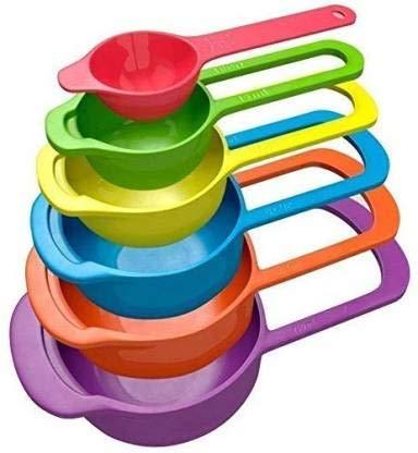 Plastic Measuring Cups And Spoons Baking Kitchen Tools Teaspoon Rainbow Colors (6 Pcs) - LIFE STORES UGANDA