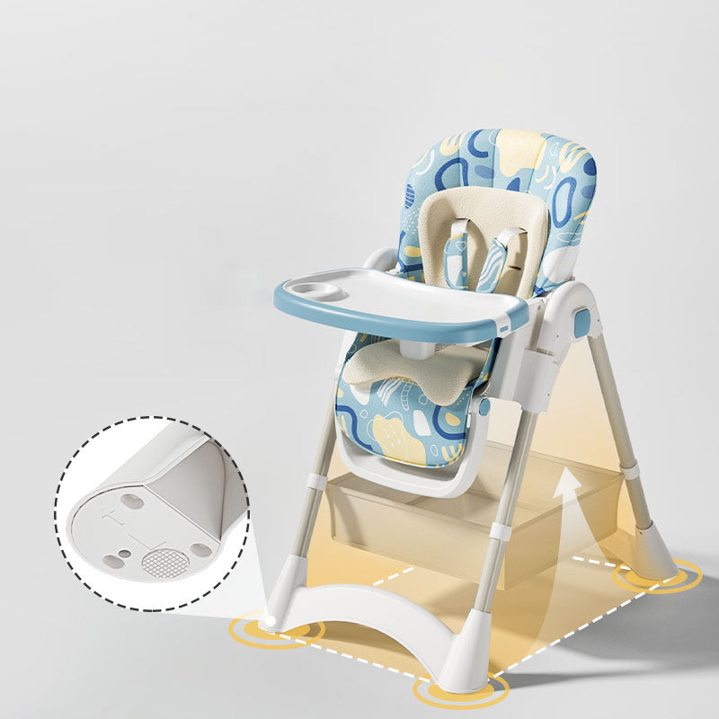 KIDS Baby Dining High Chair with Wheels | Adjustable, Foldable High Feeding Chair | Portable Mobile High Chair for Babies