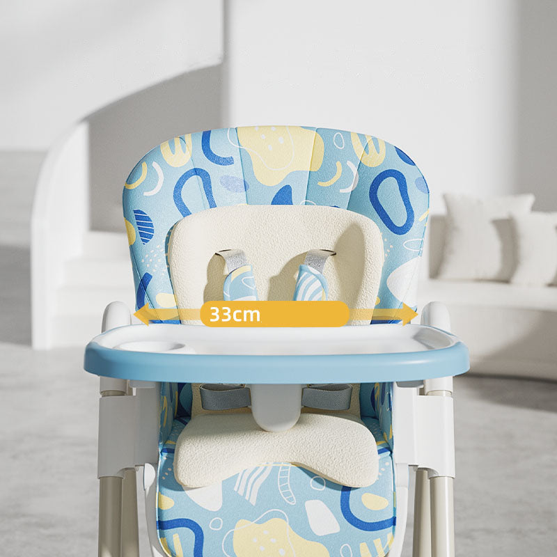 KIDS Baby Dining High Chair with Wheels | Adjustable, Foldable High Feeding Chair | Portable Mobile High Chair for Babies