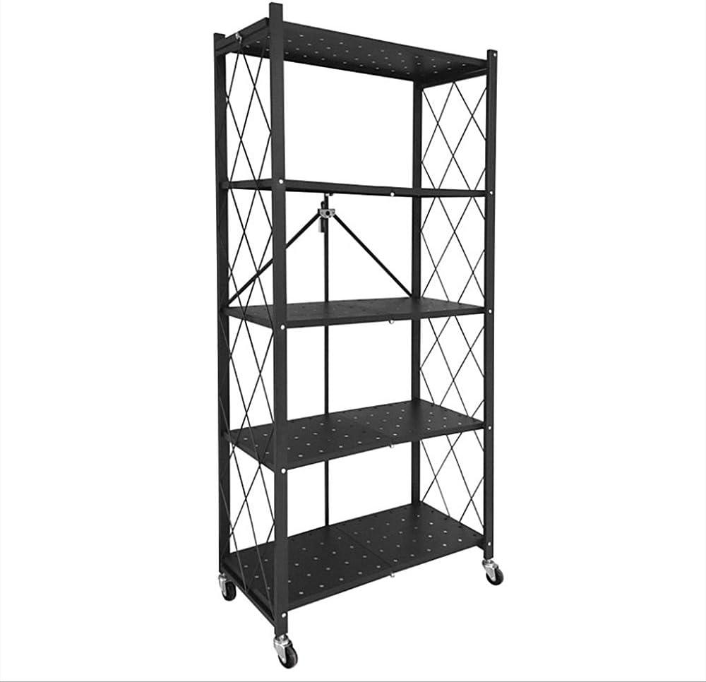 5-Layer Foldable Storage Rack – Heavy Duty Steel Organizer, Installation-Free, Large Capacity Storage Shelf - LIFE STORES UGANDA