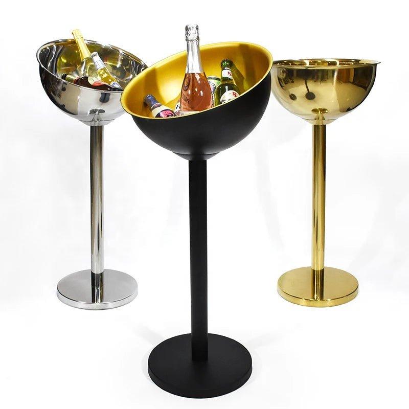 Luxury Stainless Steel Cooler Ice Basin with Stand – Perfect for Hotels, Parties & Champagne Serving - LIFE STORES UGANDA