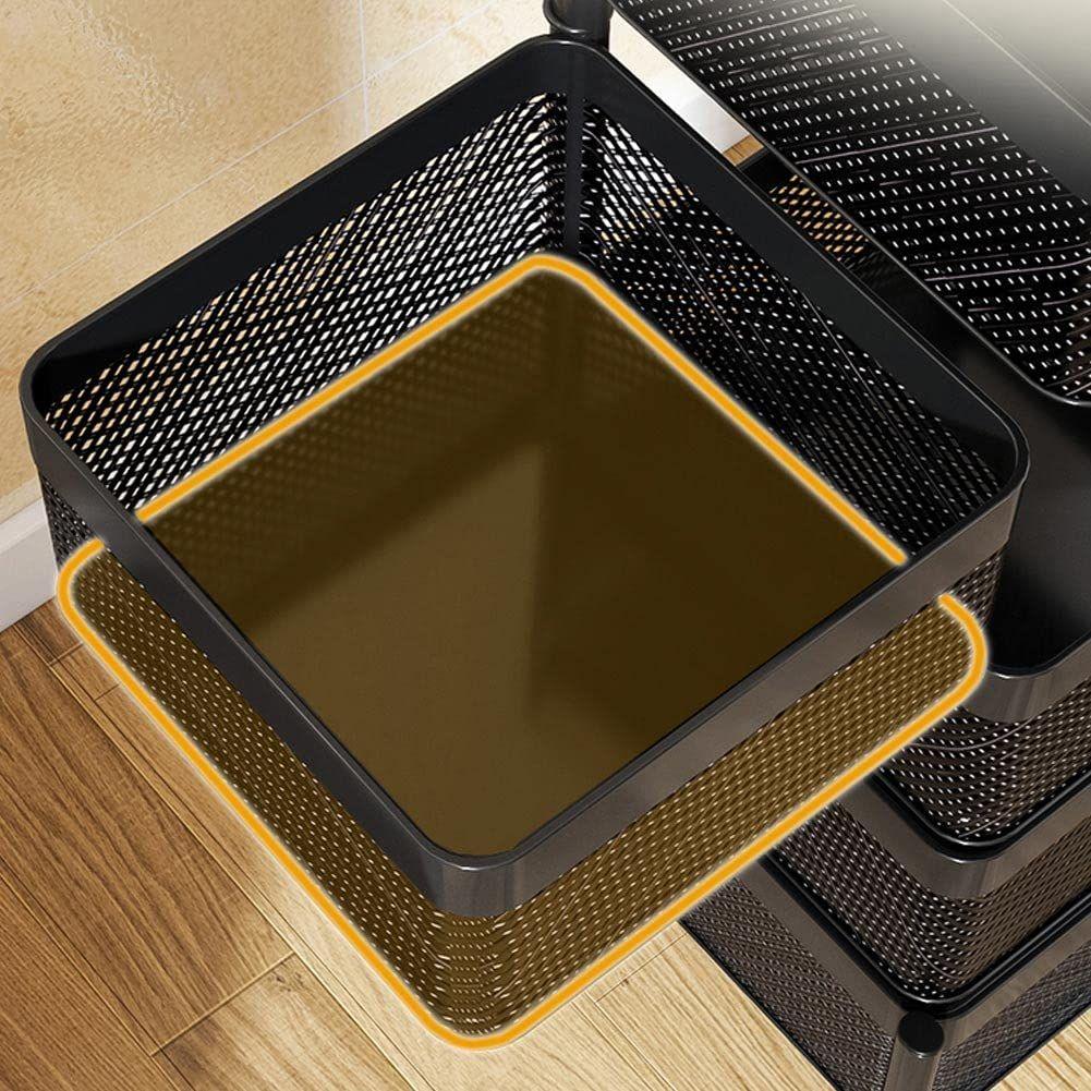 Metal Kitchen Trolley with 5 Open Basket Shelves & 360° Swivel Wheels – Space-Saving Storage Solution - LIFE STORES UGANDA