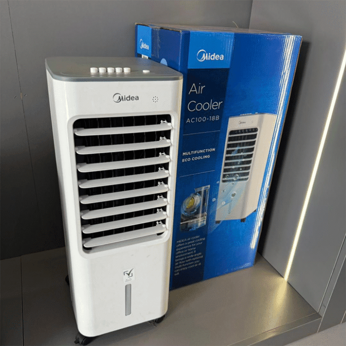 Midea AC100-18B Air Cooler – Portable 3-in-1 Cooling, Purifying & Humidifying, Energy-Saving Home Comfort
