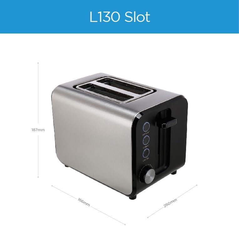 Midea 2 Slice Toaster MT-RW2L20W – 950W, 7 Browning Levels, Stainless Steel