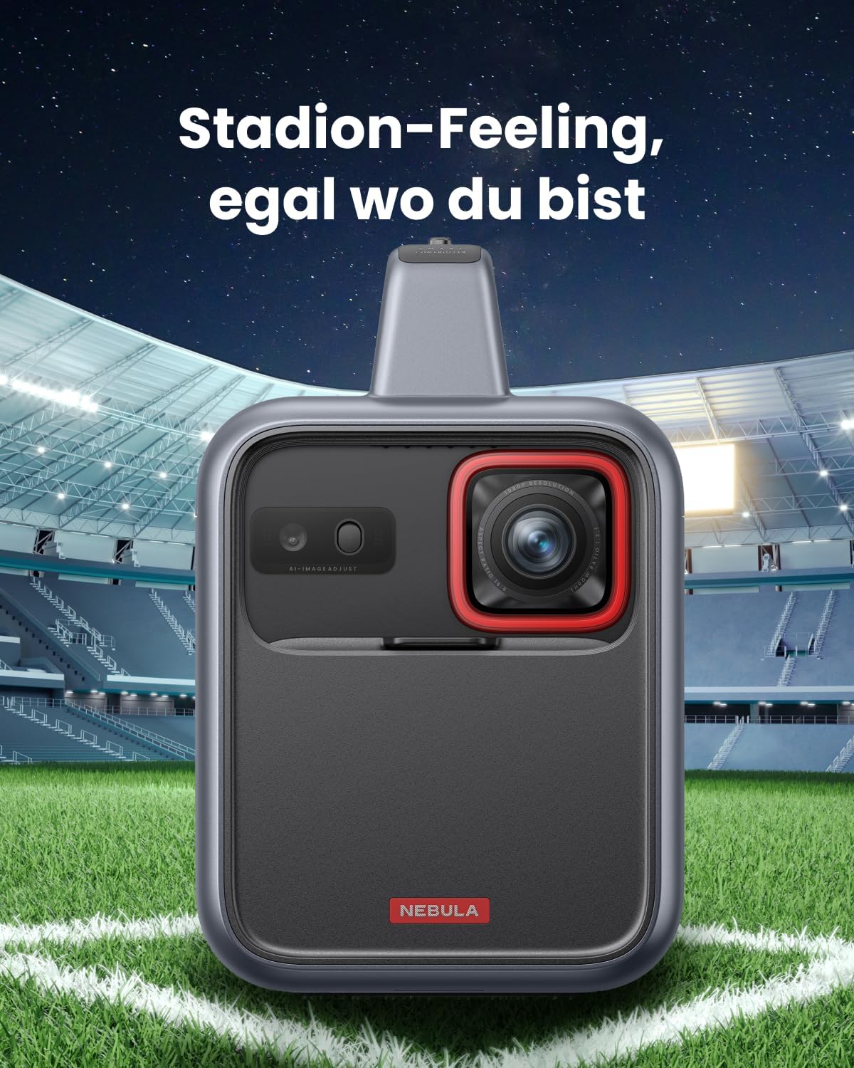 Nebula Anker Mars 3 Outdoor Portable Projector – 1080P Full HD Smart Projector with Battery, 1000 ANSI Lumens & Android TV