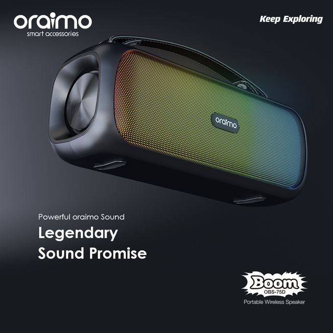Oraimo Boom OBS-75D Wireless Bluetooth Speaker 30W with RGB Lights, FM Radio, USB & Deep Bass