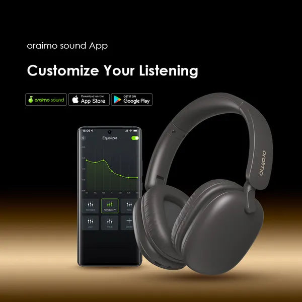 Oraimo BoomPop Lite OHP-317 Wireless Over-Ear Headphones with ENC, 65H Battery, Bluetooth 5.3 & Deep Bass