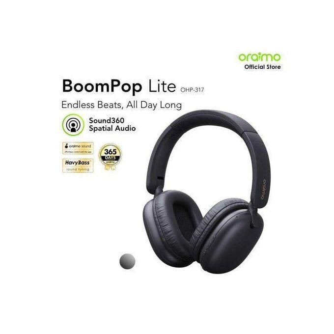 Oraimo BoomPop Lite OHP-317 Wireless Over-Ear Headphones with ENC, 65H Battery, Bluetooth 5.3 & Deep Bass