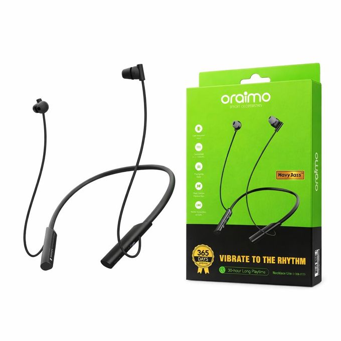 Oraimo Necklace Lite OEB-311 Neckband Wireless Earphones Bluetooth 5.3, 30H Playtime, ENC, Deep Bass, Magnetic Earbuds