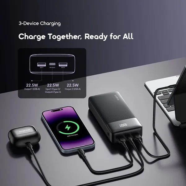 Oraimo PowerNova Q21 20000mAh 22.5W Fast Charging Power Bank with Digital Display & Type-C