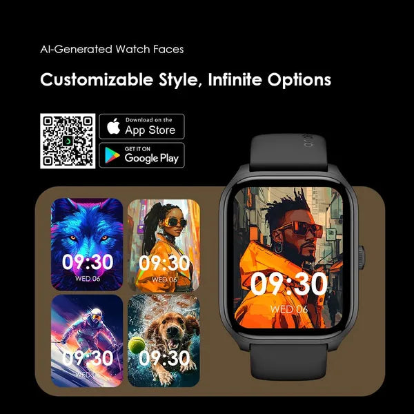 Oraimo Watch 5 Lite Smart Watch OSW-804 with 2.01” HD Display, Bluetooth Calling, IP68 & Health Tracking