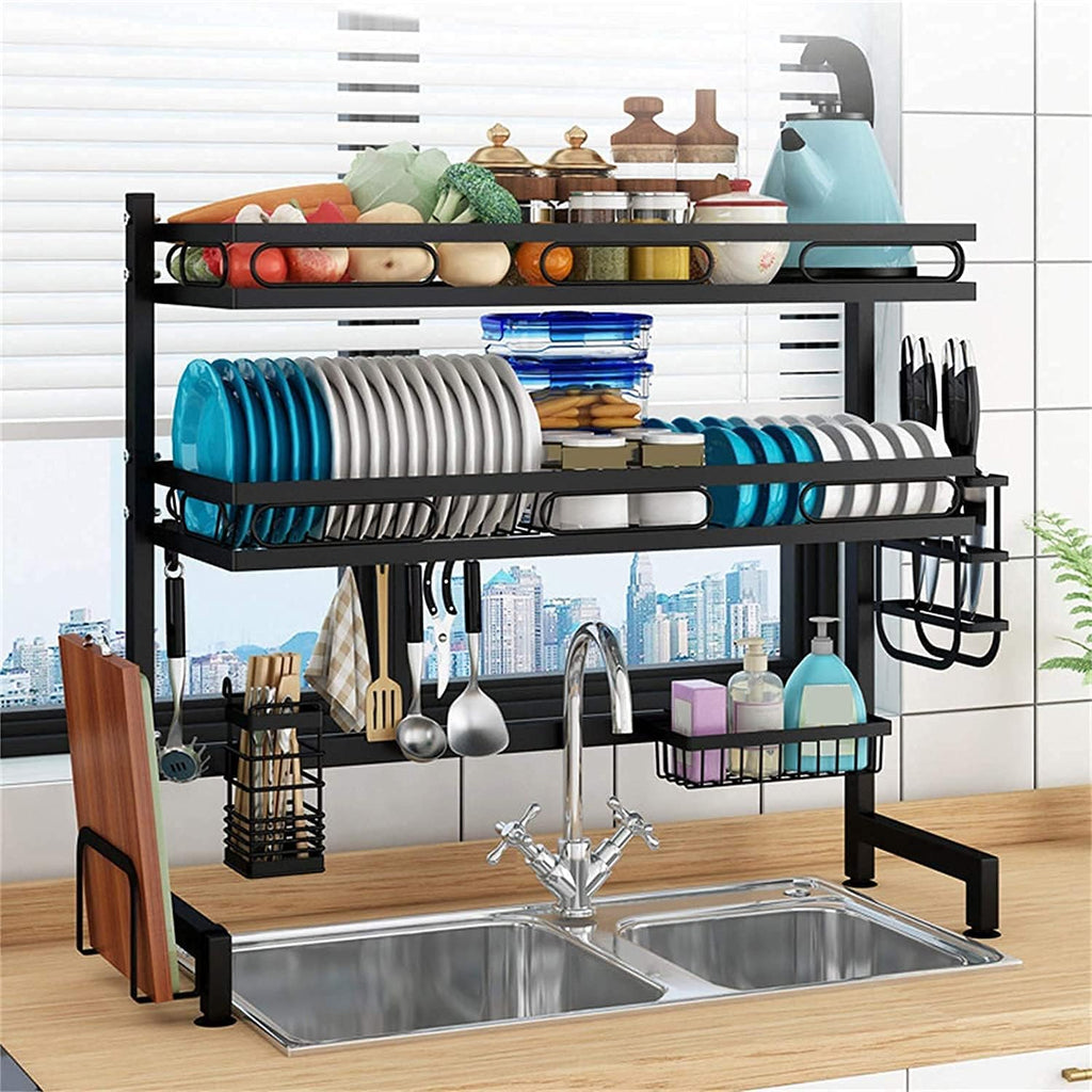 Over Sink Dish Rack – Heavy Duty Stainless Steel Organizer, Space-Saving Multi-Function Storage