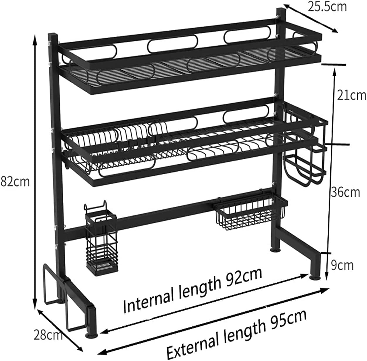 Over Sink Dish Rack – Heavy Duty Stainless Steel Organizer, Space-Saving Multi-Function Storage