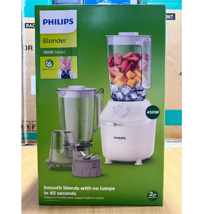 Philips HR2041/30 3000 Series 3-in-1 Blender 1.9L ProBlend System 450W Commercial Kitchen Blender