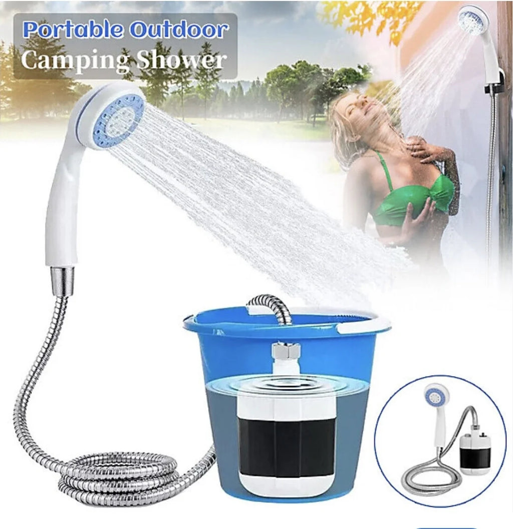 Portable Rechargeable Camping Shower Pump – Battery Powered Outdoor Electric Shower for Camping, Hiking & Travel