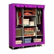 Portable Wooden 3-Column Wardrobe Closet – Spacious & Durable Storage Solution - LIFE STORES UGANDA