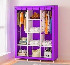 Portable Wooden 3-Column Wardrobe Closet – Spacious & Durable Storage Solution - LIFE STORES UGANDA