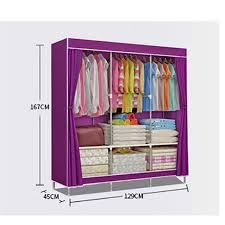Portable Wooden 3-Column Wardrobe Closet – Spacious & Durable Storage Solution - LIFE STORES UGANDA