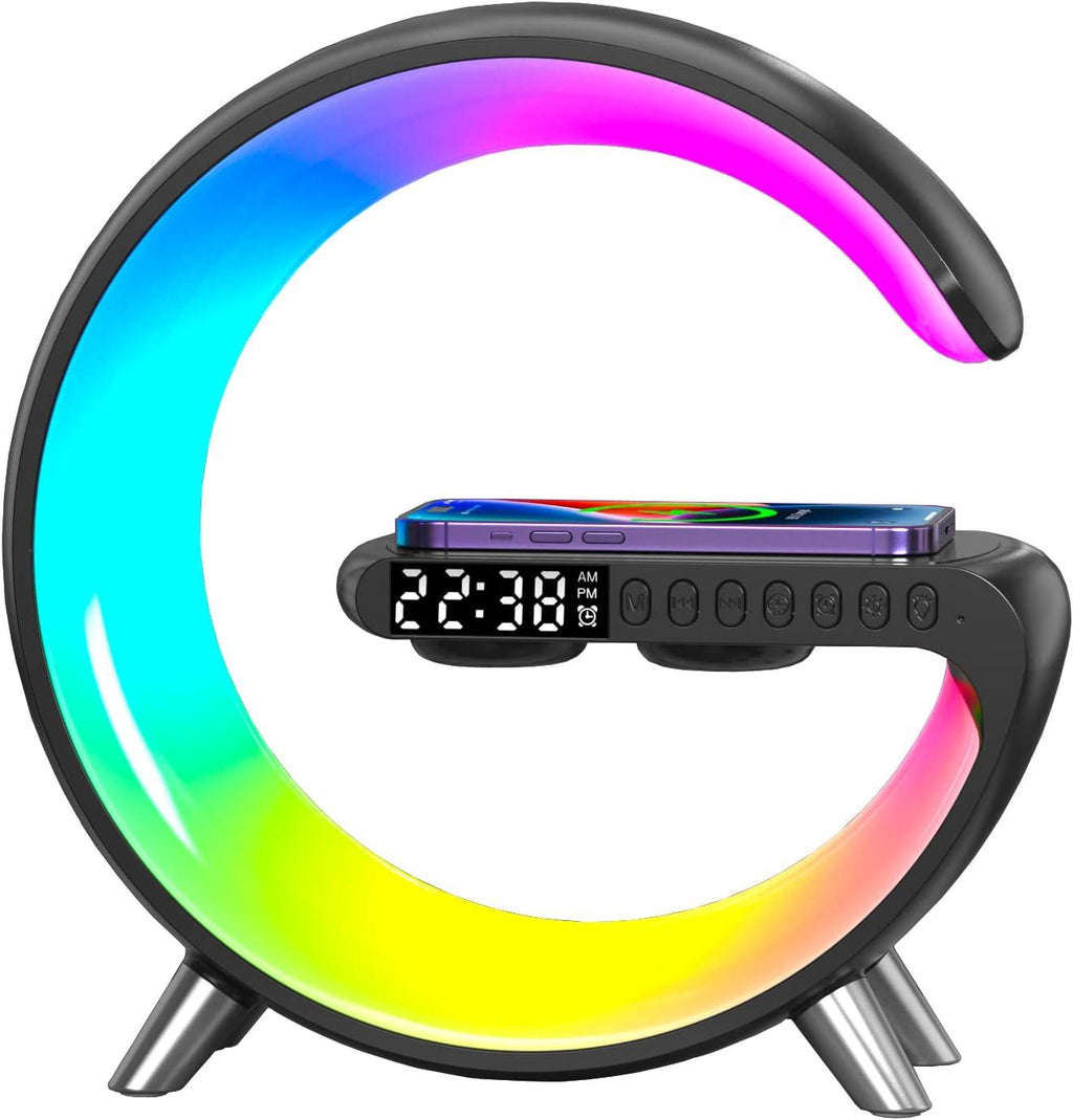 Wireless Charger Ambiance Lamp with Bluetooth Speaker & Alarm Clock - LIFE STORES UGANDA