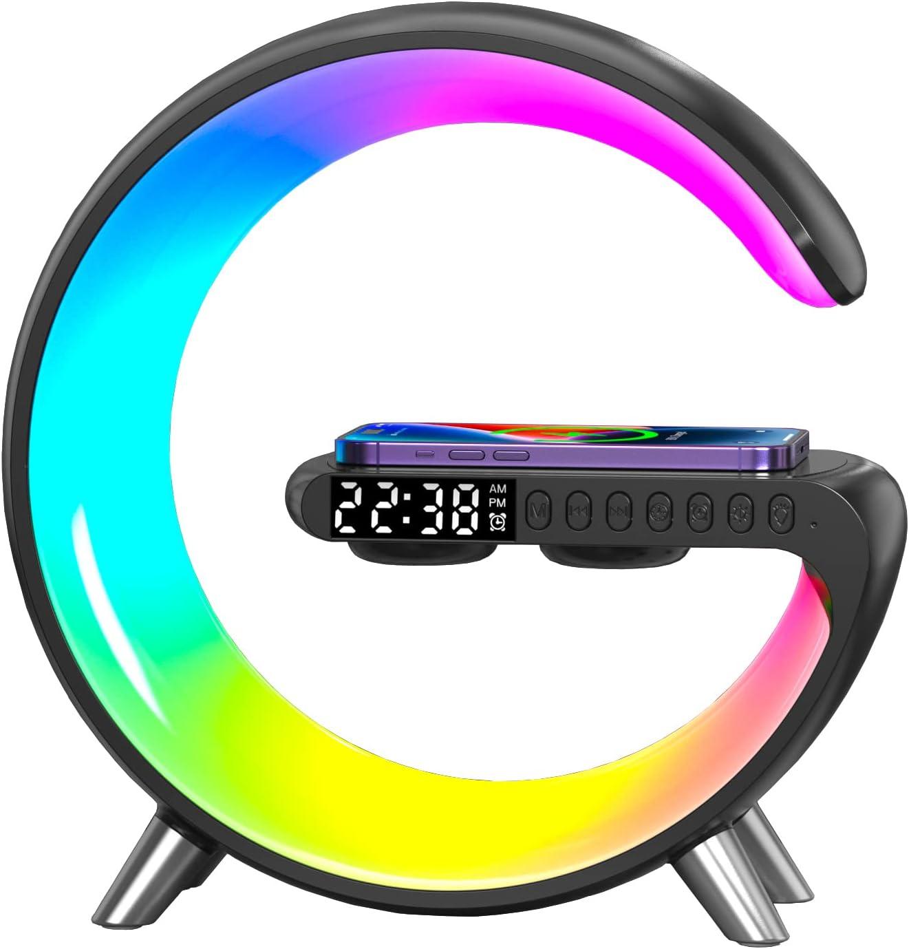 Wireless Charger Ambiance Lamp with Bluetooth Speaker & Alarm Clock - LIFE STORES UGANDA