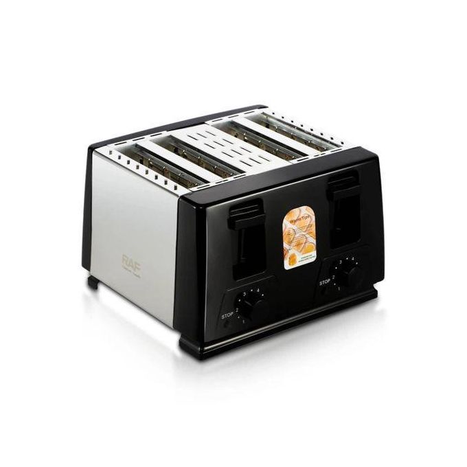 RAF 4-Slice Electric Toaster 1300W – Fast Breakfast Bread Toaster with Variable Browning Control & Crumb Tray