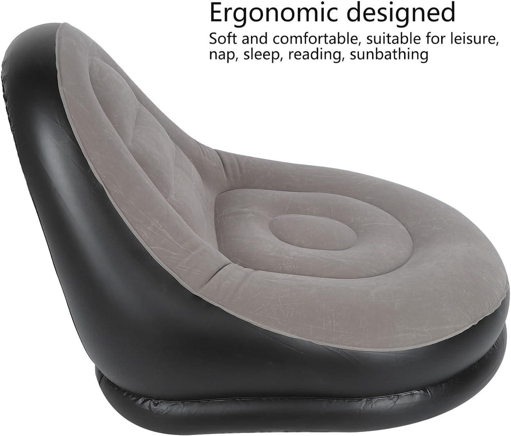 Inflatable Sofa Chair with Footstool – Ultimate Comfort for Home & Outdoors - LIFE STORES UGANDA