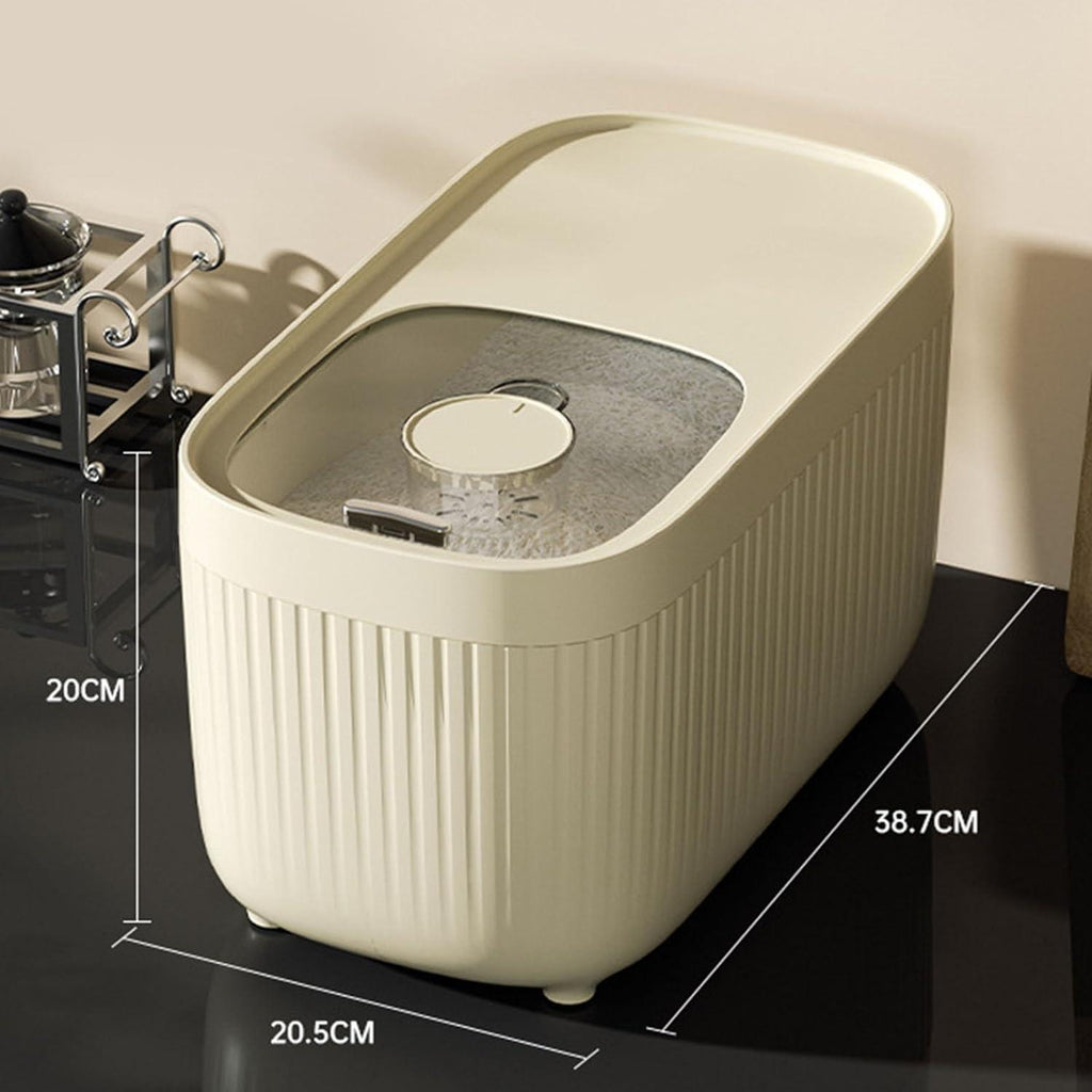 Rice Dispenser Plastic with Clearly Visible Scale – Airtight Storage for Rice, Flour, Grains, and More - LIFE STORES UGANDA
