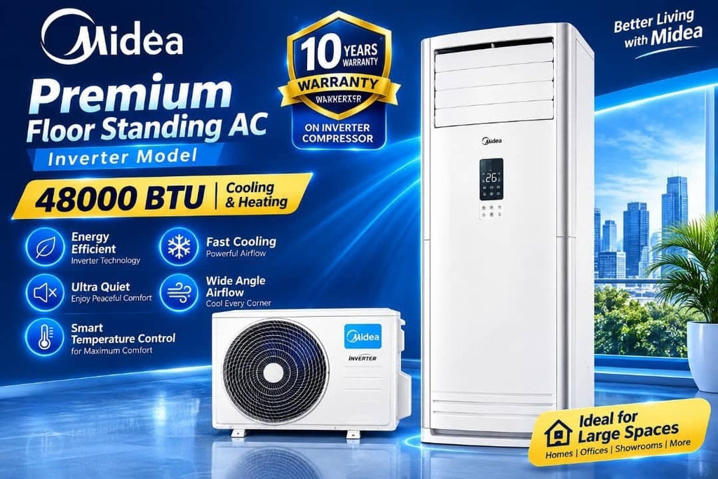 Midea 48,000 BTU Inverter Floor Standing Air Conditioner – Cooling & Heating